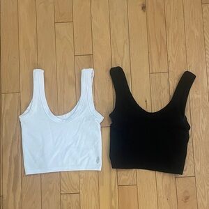 Free People Movement XS/S Women's Black and White Crop Tops